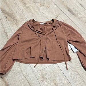 Nation LTD Tan Long Sleeve Blouse